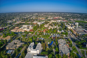 Aerial View of a Public Land University in Fresno, California