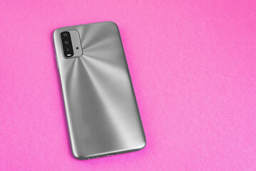 New cell phone over colorful background