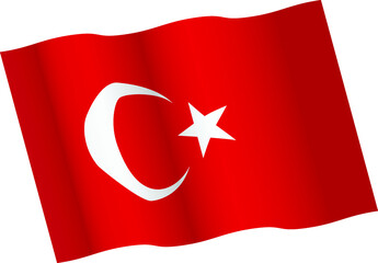 Waving Turkey flag vector
