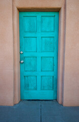 blue wooden door