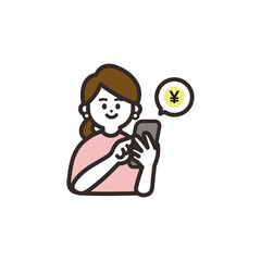 携帯でお金を稼ぐ女性