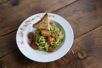 Western foods in a small bistro.