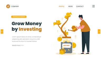 Grow money tree concept for financial investment business