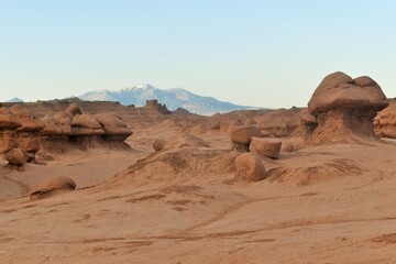 Fototapeta na wymiar Hoodoos at sunrise in the desert