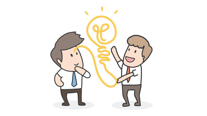 Sharing business ideas, collaboration meeting, sharing knowledge, teamwork or people thinking the same idea concept