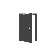 open door icon vector, simple flat design.