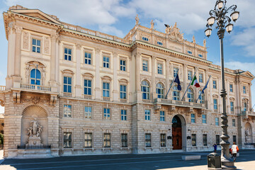 Fototapeta na wymiar Palazzo del Lloyd Triestino on Piazza Unita d`Italia in Trieste, Italy