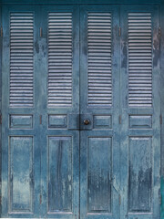 blue wooden door