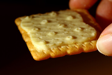 Square shape biscuit with lemon filling