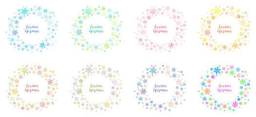 Colorful watercolor decoration frames set (vector)