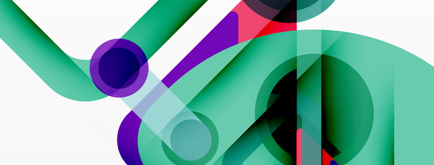 Geometric primitives. Lines, circles abstract background