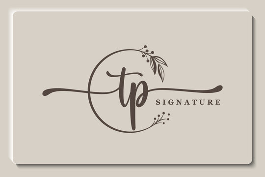luxury signature initial tp logo design. Handwriting vector logo design illustration image