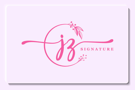 luxury signature initial jz logo design. Handwriting vector logo design illustration image