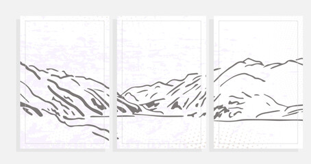 vector background template with mountain sketch