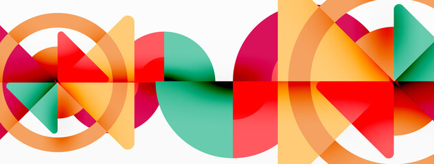 Obraz premium Creative geometric wallpaper. Minimal abstract background. Triangles and circles composition vector illustration for wallpaper banner background or landing page