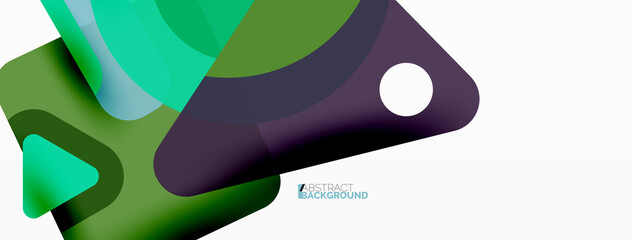 Line, triangle, square and circle primitive composition. Vector geometric minimal abstract background for wallpaper, banner, background, landing page