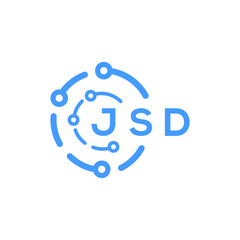JSD technology letter logo design on white  background. JSD creative initials technology letter logo concept. JSD technology letter design.

