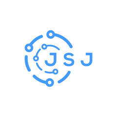 JSJ technology letter logo design on white  background. JSJ creative initials technology letter logo concept. JSJ technology letter design.
