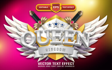 Queen 3d game logo with editable text effect
