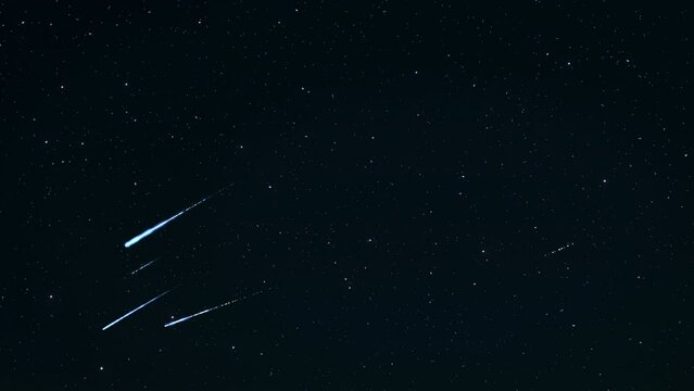 Meteor group effect 4K video (background transparent)