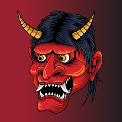 Wicked red devil illustration