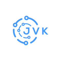 JVK technology letter logo design on white  background. JVK creative initials technology letter logo concept. JVK technology letter design.