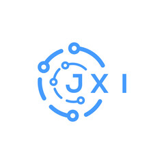JXI technology letter logo design on white  background. JXI creative initials technology letter logo concept. JXI technology letter design.
