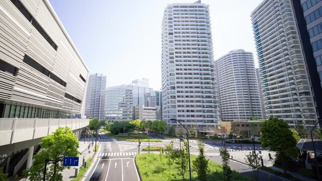 横浜 タイムラプス　タワーマンション群