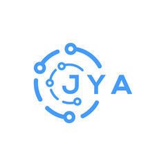 JYA technology letter logo design on white  background. JYA creative initials technology letter logo concept. JYA technology letter design.
