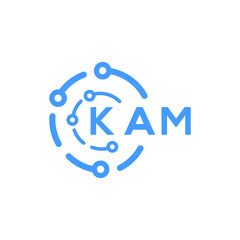 KAM technology letter logo design on white  background. KAM creative initials technology letter logo concept. KAM technology letter design.