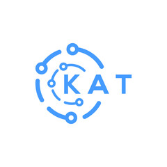 KAT technology letter logo design on white  background. KAT creative initials technology letter logo concept. KAT technology letter design.
