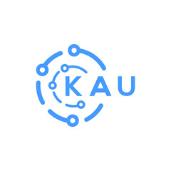 KAU technology letter logo design on white  background. KAU creative initials technology letter logo concept. KAU technology letter design.