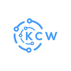 KCW technology letter logo design on white  background. KCW creative initials technology letter logo concept. KCW technology letter design.
