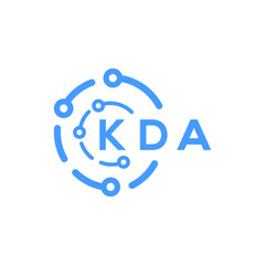 KDA technology letter logo design on white  background. KDA creative initials technology letter logo concept. KDA technology letter design.
