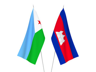 Kingdom of Cambodia and Republic of Djibouti flags