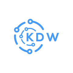 KDW technology letter logo design on white  background. KDW creative initials technology letter logo concept. KDW technology letter design.
