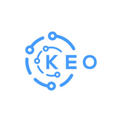 KEO technology letter logo design on white  background. KEO creative initials technology letter logo concept. KEO technology letter design.
