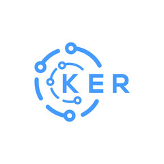 KER technology letter logo design on white  background. KER creative initials technology letter logo concept. KER technology letter design.
