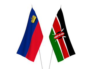 Kenya and Liechtenstein flags