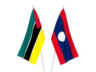Laos and Republic of Mozambique flags