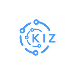KIZ technology letter logo design on white  background. KIZ creative initials technology letter logo concept. KIZ technology letter design.
