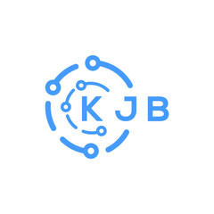 KJB technology letter logo design on white  background. KJB creative initials technology letter logo concept. KJB technology letter design.
