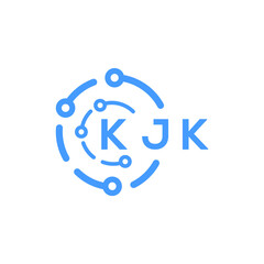 KJK technology letter logo design on white  background. KJK creative initials technology letter logo concept. KJK technology letter design.
