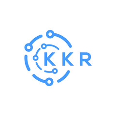 KKR technology letter logo design on white  background. KKR creative initials technology letter logo concept. KKR technology letter design.
