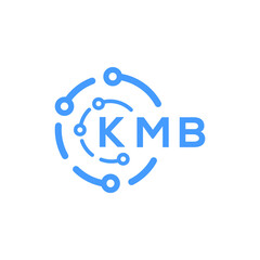 KMB technology letter logo design on white  background. KMB creative initials technology letter logo concept. KMB technology letter design.
