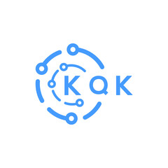 KQK technology letter logo design on white  background. KQK creative initials technology letter logo concept. KQK technology letter design.
