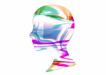 芸術的な人の横顔のイラスト