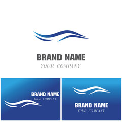 Water wave icon vector illustration design logo