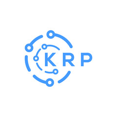 KRP technology letter logo design on white  background. KRP creative initials technology letter logo concept. KRP technology letter design.
