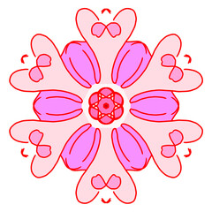 decorative pink cherry blossoms mandala illustration suitable for ornament